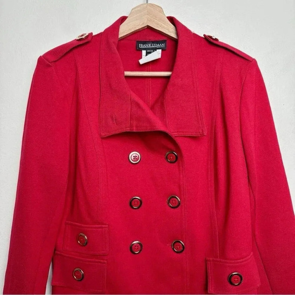 Frank Lyman  Womens Size 6 Double Button Red Cropped Blazer - Picture 4 of 15